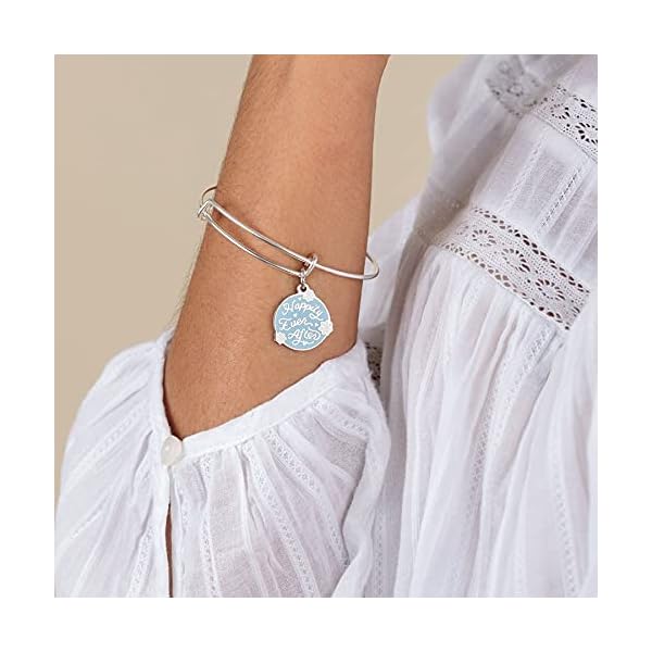 Alex-and-Ani-Celebrate-Happily-Ever-After-Expandable-Wire-Bangle Alex and Ani Bridal Expandable Bangle for Women, Happily Ever After Charm, Shiny Silver Finish, 2 to 3.5 in