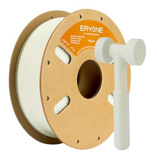 ERYONE Glass Fiber PA6 Nylon Filament, PA6-GF 3D Printer Filament, 1.75mm +/- 0.03mm, 1kg/Spool, Fit Most FDM Printer, PA6 GF Natural Color