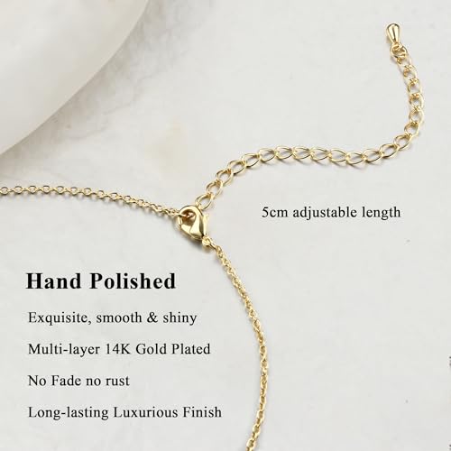 Dochais Kette Gold Silber Damen, 14K Gold/Weißgold Vergoldete Halskette Tropfen Anhänger Waterdrop Necklace Frauen Mädchen Schmuck Geschenk Weihnachten, 40-45cm Kette