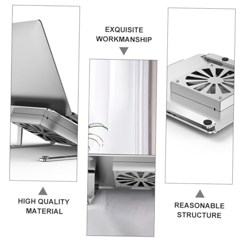 Base para laptop ajustable de aleación de aluminio con ventilador LED miniatura 3