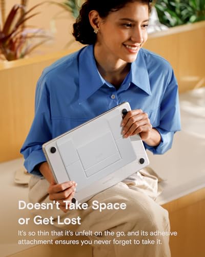 Image of MOFT Laptop Stand, Adhesive Laptop Riser with 2 Adjustable Viewing Angles, Foldable Computer Stand Compatible with MacBook Air, Pro 11 inch-16 inch,Light LMisty Cove