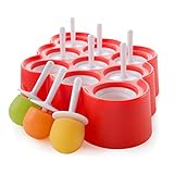 Zoku Mini Pop Molds, 9 Miniature Popsicle Molds With Sticks and Drip-guards, Easy-release BPA-free Silicone