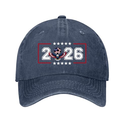 US Team 2026 Player Hats for Mens Low Profile Washed Distressed Baseball Cap Navy Blue