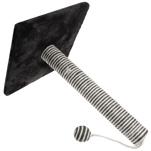 Rascador vertical para gatos con cuerda de yute negro miniatura 1