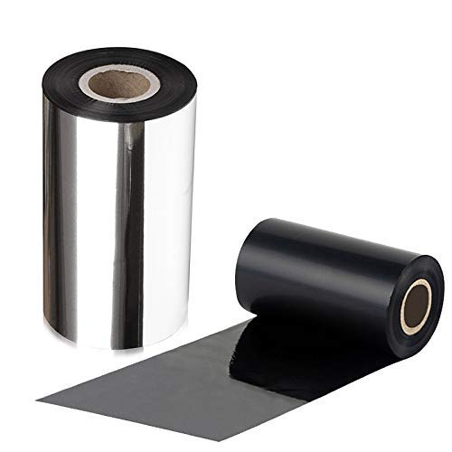 LENVII Black Resin Ribbon for Zebra Thermal Transfer Desktop Printers, for FBA Removable Labels(4.33'' x 656', 1'' Core, 2 Rolls/Package)