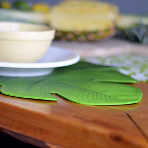 Whw Whole House Worlds Palm Leaf Place Mats, Set Of 4, Thick And Durable, Lush Green Tones, Tropical Style, Over 1 1/2 Feet Long (19 Inches) #TOP4