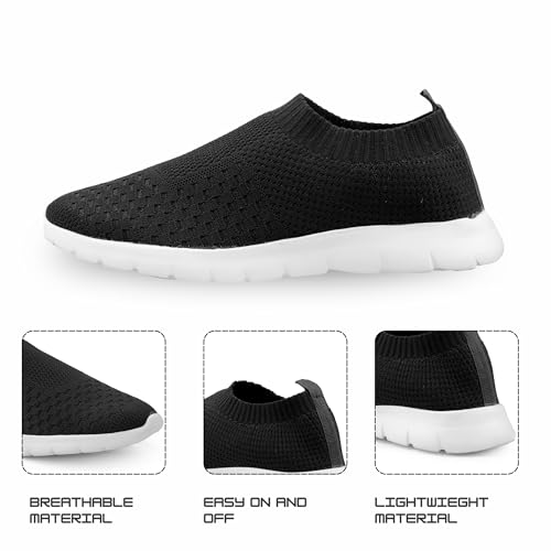 Image of Kraasa Men's Slip on Walking Shoes Ultra Light Breathable Non Slip Running Shoes Casual Fashion Sneakers Mesh Workout Sports
