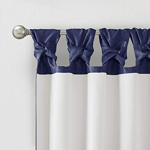 Madison Park Emilia Faux Silk Single Curtain with Privacy Lining, DIY Twist Tab Top - Image 4