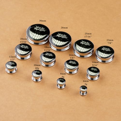 2PCS Stainless Steel Fluoresscence Piercing Ear Gauges Epoxy Screw Fit Ear Plugs Tunnels Allergy Free Expander Earrings For Women Men Body Piercing Jewelry2