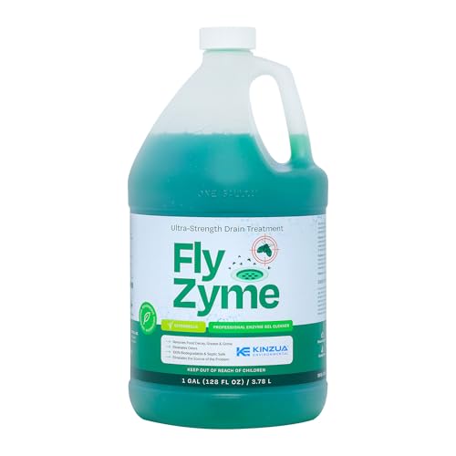 Fly-Zyme Highly Concentrated Enzyme Drain Cleaner for Pipes & Fruit Flies Citronella Scented Organic Waste Degrader & Odor Neutralizer 1 Gallon
