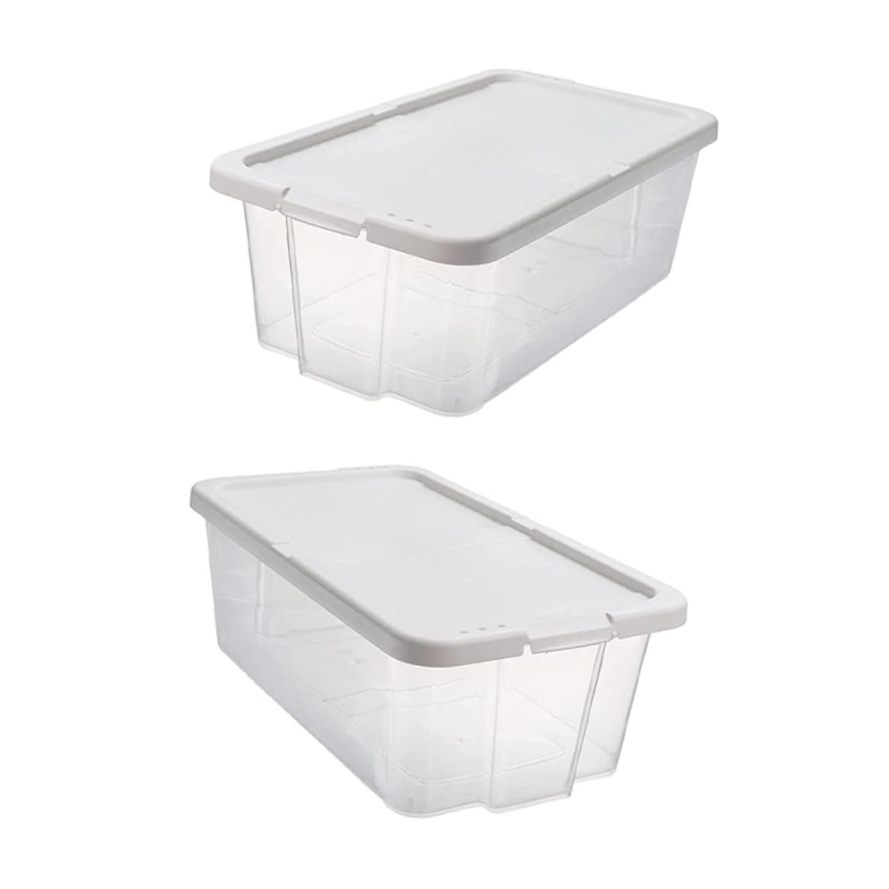 OKUMEYR 2Pcs Stackable Transparent Shoes Storage Boxes Plastic Household Shoe Cases for Closet Organization Space Saving Design with Reinforced Structure