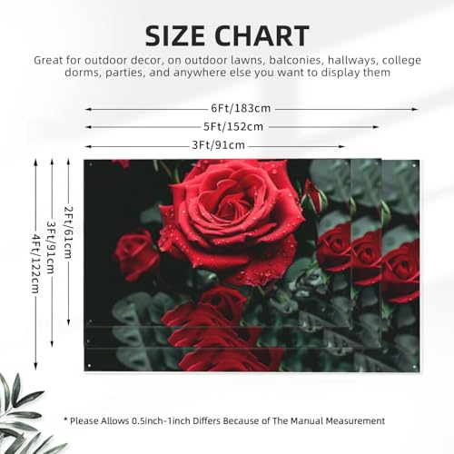Bannière rose rouge 1,2x1,8m grand drapeau décoratif quatre saisons - 4