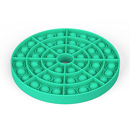 Pop Fidget Toys for Anxiety, Push Pop Pop Bubble Sensory Fidget Toy, Silicone Stress Reliever Toy (Hollow Circle - Green, 5.8x5.8x0.6in)