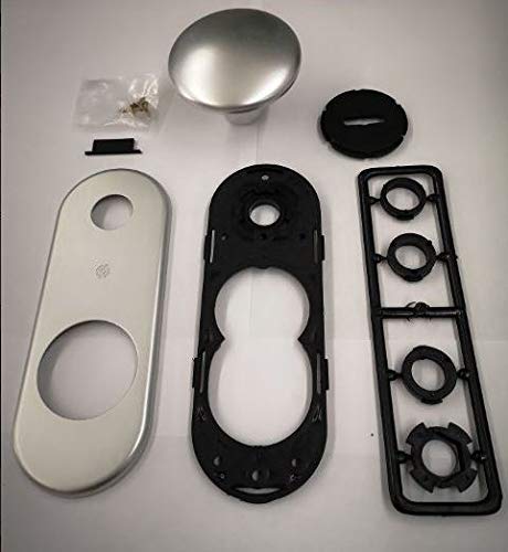 Kit de reparación de segmentos placa + pomo diámetro 75 mm de aluminio anodizado plata F1 individual para puerta blindada Q8 agujero doble mapa 1 unidad