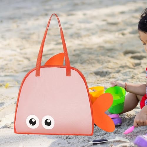 Mesh Shower Tote Summer Beach Travel Bag Quick Dry Organizer Small Mesh Handbag for Dorm Gym Swimming Camping, Orange3