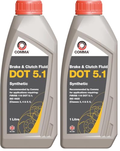 Image of Comma BF51L 1L Dot 5.1 Synthetic Brake Fluid (Pack of 2)