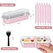 YQER 100 Pack Mini Loaf Pans with Lids and Spoons Sealing Sticker, 6.8oz Mini Cake Pans for Baking, Disposable Aluminum Foil Loaf Pans, Pink Loaf Baking Pans, Small Cake Containers With Lids