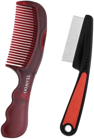 Patented Anti Dandruff Comb & Stainless Steel Fine Tooth Comb Kit, Dandruff Remover, Scalp Sweep Detoxing, Massage Dandruff Removal Brush for Scalp Build Up