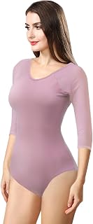 maillot danza ballet mujer body de baile Ballet malla Color sólido elástico sin espalda,leotardo body de danza ballet adulto body bailarina negro para mujer,maillot de ballet/danza