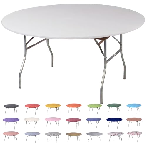 S 10 Pack Of Round Plastic Table Covers - 60" Or 72" Round -