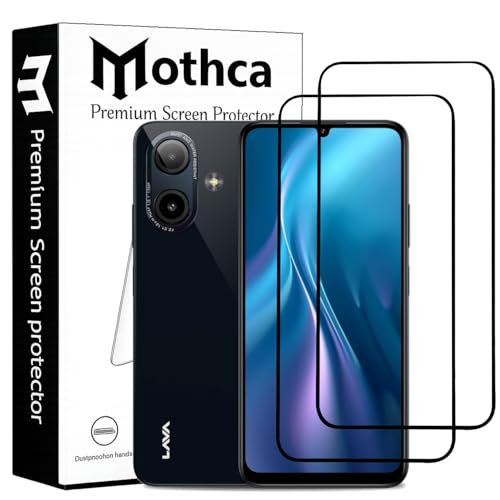 Image of Mothca Military-Grade Tempered Glass Screen Protector Compatible for Lava Bold N1 with Edge to Edge Coverage - Case Friendly, Anti-Scratch & Bubble-Free Installation Kit (Pack of 2)