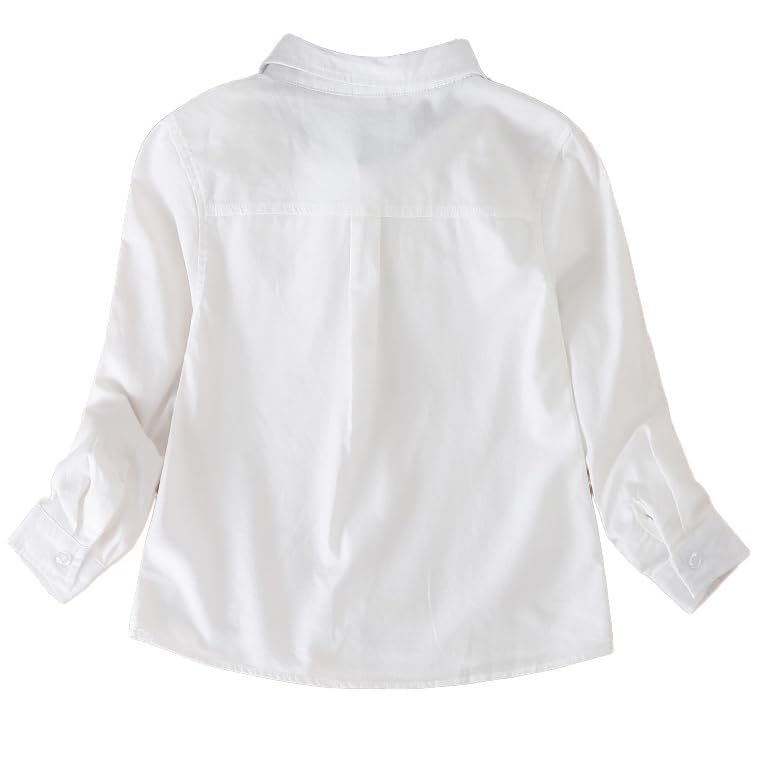 Classic White Button-Down Shirt, Long Sleeve, Cotton Blend, Collared2