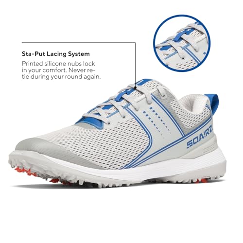 SQAIRZ Speed Mesh Men's Athletic Golf Shoes, Designed for Balance & Performance, Replaceable Spikes, Breathable3