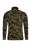 Mikrofleece Mountain Warehouse Herren-Camber-Fleece - Ultraleicht, atmungsaktiv, wasserdichte Jacke, schnell trocknend, Antipilling-Sweatshirt, extra Belüftung - zum Wandern, Winter Camouflage Medium