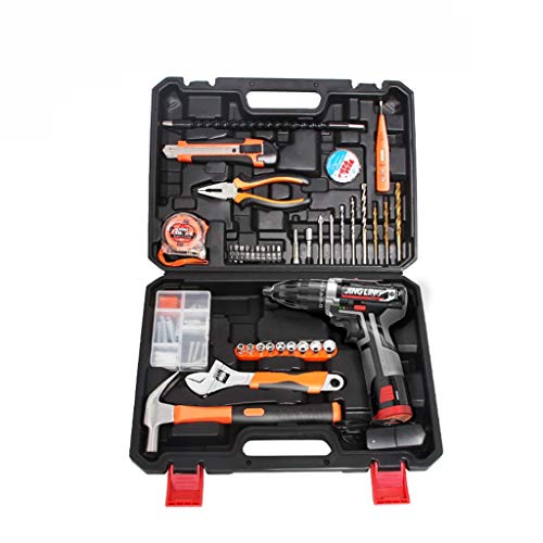 GJX Werkzeugkoffer Steckschlüssel-Auto-Reparatur-Paket Werkzeugkombination Mixed-Werkzeug-Set Hand-Werkzeug-Set mit Kunststoff-Toolbox-Speicher-Fall