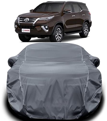 Image of Toyota Fortuner Car Cover - Waterproof with Triple Stitched Fully Elastic Ultra Surface Body Protection (Grey Look)