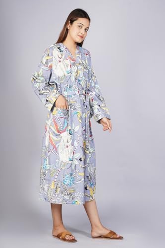 Image of Cotton Women Stylish Printed Kimono, Bath Robe,Night Wear Suit,Swim Wear, Night Dress, Beach Wear