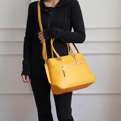 MKF Collection Satchel Tote Bag With Wristlet Wallet for Women, Vegan Leather Top-Handle Crossbody Handbag Purse by Mia K4