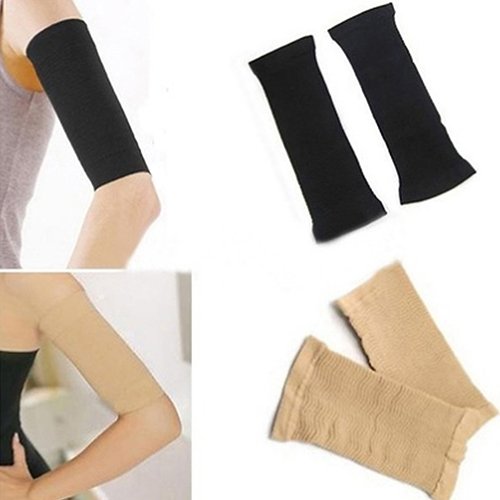 wowobjects® Black : Women's Fat Burning Upper Arm Shapers Slimmers Wrap Belts Elastic Arm Sleeves smt79 2