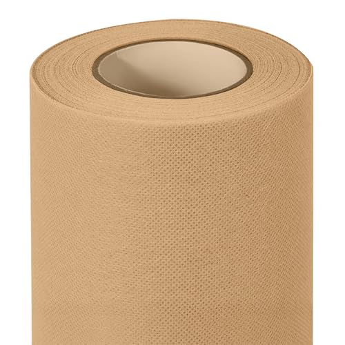 Maxi Products - Rollo de Mantel TNT Sin Precorte - 1,2 x 5 m - Tejido no Tejido Spunbond (TNT) - Desechable con Efecto Tela - Resistente a Líquidos - Catering - Impermeable (Crema)