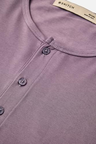 Image of SNITCH Men's T-Shirt | Regular Fit Henley Neck Full Sleeve Solid Pattern | Stretchable Rayon Cotton Spandex Blend Breathable Fabric for Casual & Everyday Wear