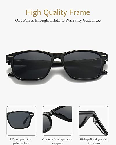 ANRRI Gradient Polarized Sunglasses for Men Women Retro Square Sun Glasses with Spring Hinges4