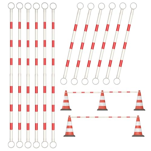 bimiti 12 Pcs Retractable Traffic Cone Bars Length from 125 to 200cm Reflective Cone Bar Expandable Safety Cone Bars Barricade Lightweight Traffic Barricade for Parking Lot Barricade Road Construction