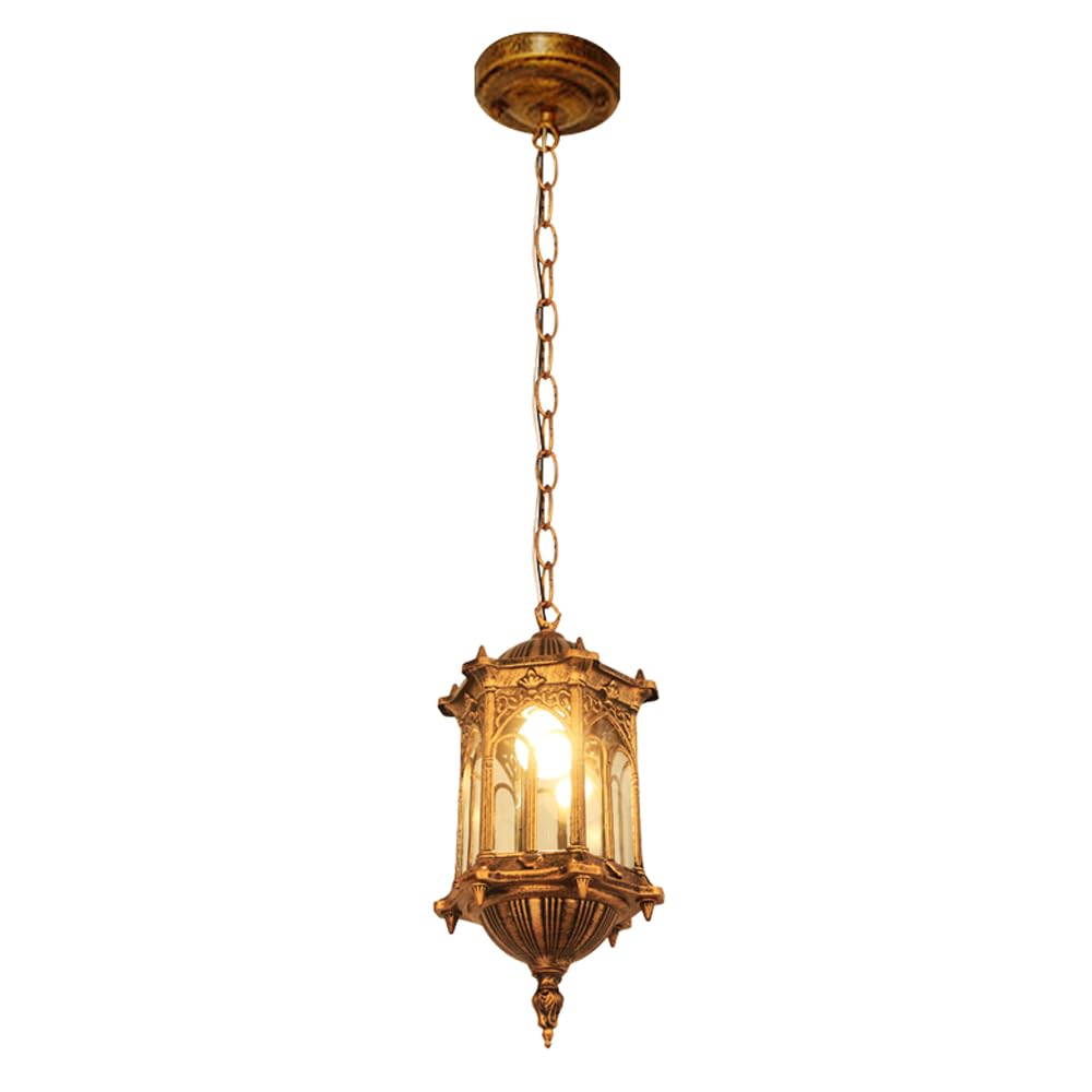ZGDHWCR Vintage Industrial Style Acrylic Hanging Lamp, E26 Light Source Flush Mount Hanging Lamp, Outdoor Waterproof Metal Chandelier, Courtyard Corridor Garden Decoration Light Fixtures
