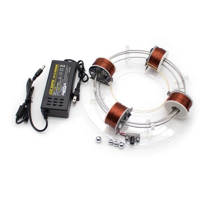 Image of DIY Coils Circular Accelerator Electromagnetic Cyclotron Scientific Experiment Equipment Physics Teaching Aids Model (Four Coils)