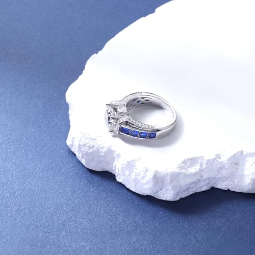 3 Carat Moissanite Ring for Women 925 Sterling Silver Moissanite Engagement Ring 3CT Moissanite Promise Bands Rings Wedding Ring for Wife Anniversary Birthday Valentine Jewelry Gift4