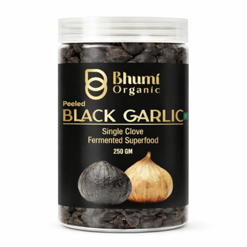 Image of Bhumi Organic Black Garlic Single Clove 250 GM | Naturally Fermented, Ready-to-Eat, No Preservatives, Rich in Antioxidants