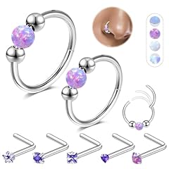 Silver-7pcs Purple opal