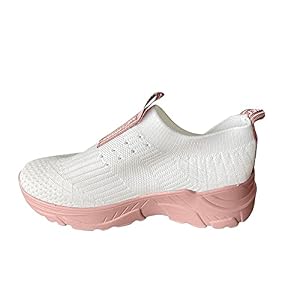 Increase Sportschoenen voor dames, instappers, platte schoenen, dames, sportschoenen, wit, ademend, outdoor, fitness…