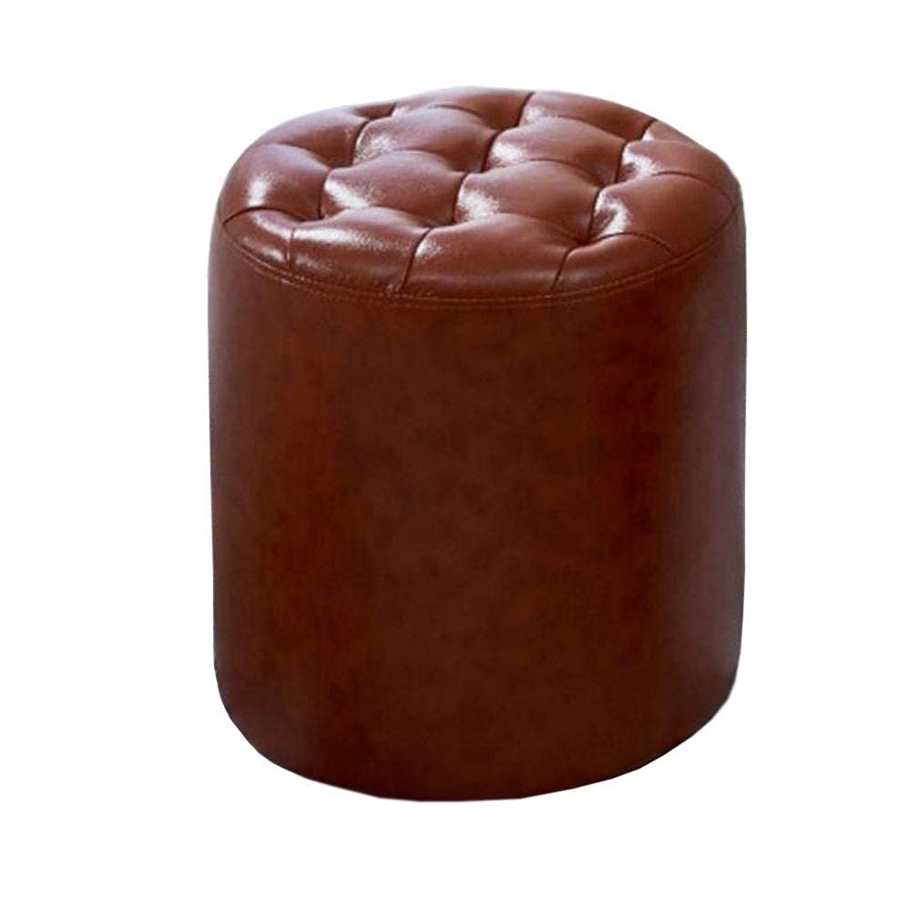 Repose-Pieds cylindrique en Cuir PU et Tabouret de Maquillage