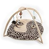 Compatible for Cat Activity Play Tent with Hanging Toys, 52x35cm Portable Pet Bed Mat for Indoor Outdoor Use(Small)