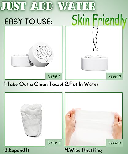 Fancyou Compressed Towel Tablets 100,Disposable Face Compressed Towels,Thicken Cotton Facial Tissues,Daily Clean Cloth,Biodegradable Towel,With Travel Wipes Case For Home/Camping/Outdoor(Naked) #TOP6