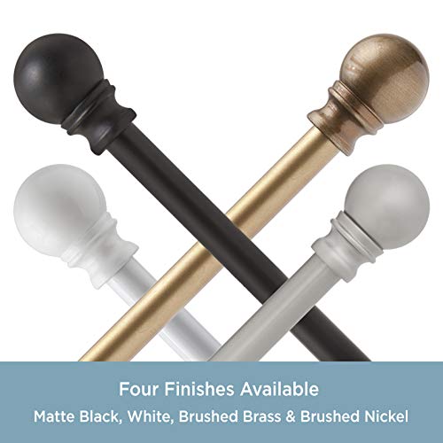 Kenney Davenport Petite Café Decorative Window Curtain Rod, 28 In-48 In, Nickle #TOP4