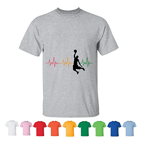 Basketball Heartbeat Unisex Bball Gift Idea For Passionate Fans Men Women White Gray T Shirt #TOP9