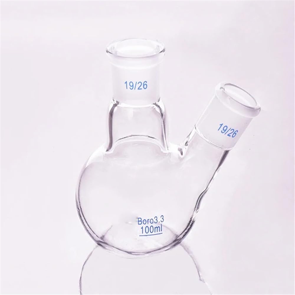 Kolby z dwoma szyjami, ukośny kształt z dwiema szyjami, standardowy szlif, 25–500 ml, 19/26 (300 ml)