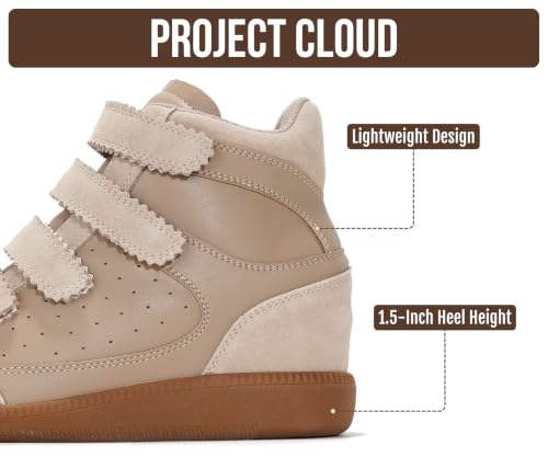 Image of Project Cloud Wedge Sneakers for Women - Memory Foam Insole Womens Sneakers - Lightweight & Hi Top Womens Shoes - Stylish Spring Shoes for Women 2026 (Marant)